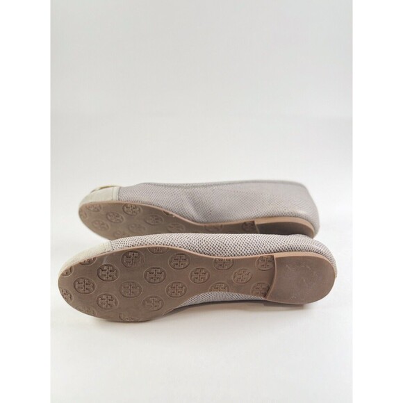 Tory Burch Ballet Flats Gray Serena 2 Montilla Snakeskin Slip On Sandals 8.5 M - Picture 4 of 12